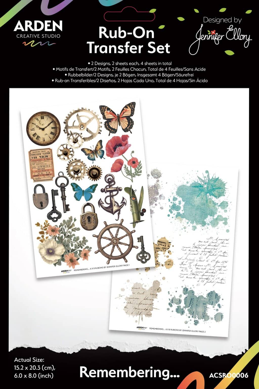 Arden Creative - Remembering Rub-On Transfer Set