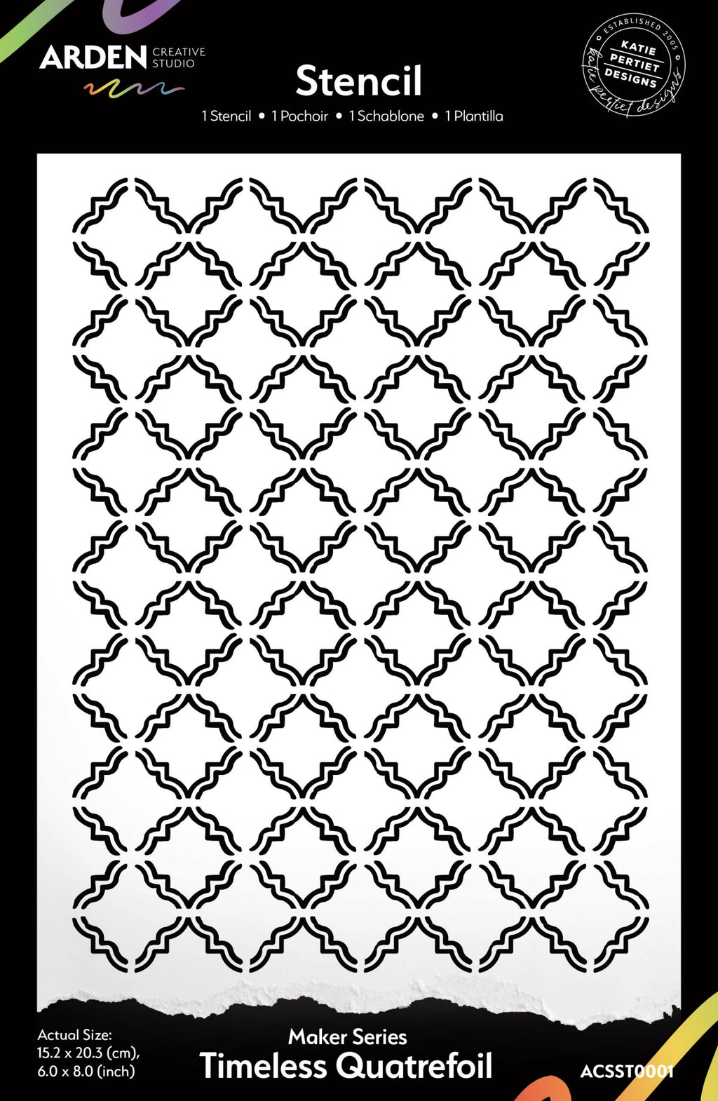 Arden Creative - Hidden Creek Clear Stencil - Timeless Quatrefoil