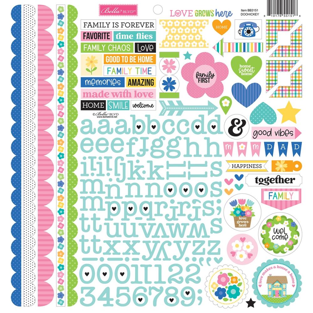 Bella Blvd - Love Grows Here DooHickey Cardstock Stickers 12"X12"