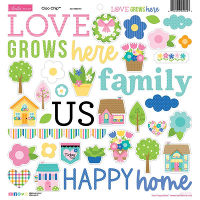 Bella Blvd - Love Grows Here Ciao Chipboard Stickers 12