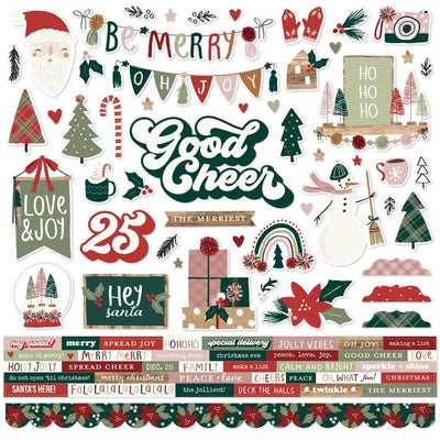 Simple Stories - Boho Christmas 12x12 Cardstock Sticker Sheet