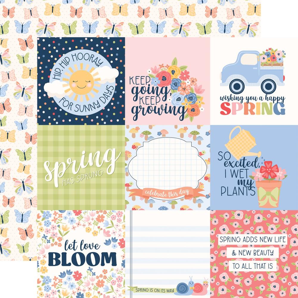 Echo Park - Blossom & Bees Paper - 4X4 Journaling Cards