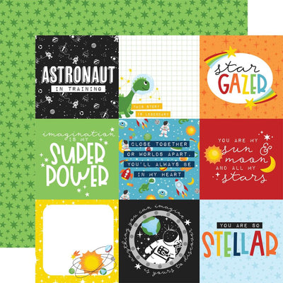 Echo Park - Blast Off Paper - 4X4 Journaling Cards