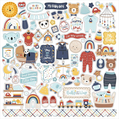 Echo Park - Baby on Board It's a Boy 12x12 Cardstock Sticker Sheet