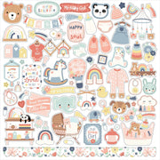 Echo Park - Baby on Board It's a Girl 12x12 Cardstock Sticker Sheet