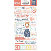 Echo Park - Baby on Board It's a Girl Chipboard Words & Phrases 6x13"