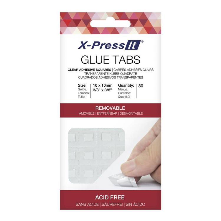 X-Press It Glue Tabs - Removable Clear 80/Pkg