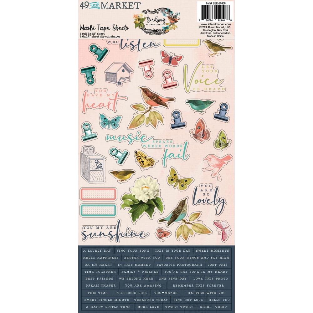 49 and Market - Birdsong Washi Tape Sheets