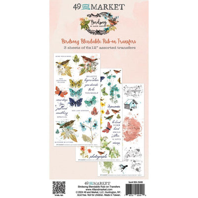 49 and Market - Birdsong Rub-On Transfer Set - Blendable