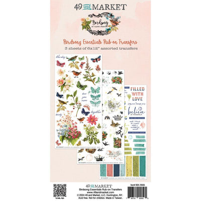 49 and Market - Birdsong Rub-On Transfer Set - Essentials