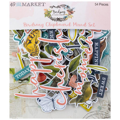 49 and Market - Birdsong Chipboard Mixed Set 54/Pkg