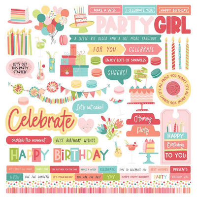 Photo Play - Birthday Sparkle Element Sticker Sheet 12x12