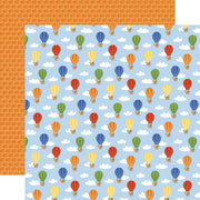 Echo Park - Born to Travel Paper - Soaring Hot Air Balloons