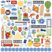 Echo Park - Born to Travel 12x12 Element Cardstock Stickers