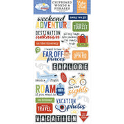 Echo Park - Born to Travel Chipboard Words & Phrases Stickers 6x13"