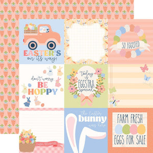 Echo Park - Bunnies & Baskets Paper - 4X4 Journaling Cards