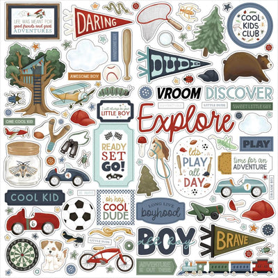 Carta Bella - That's My Boy 12x12 Element Cardstock Sticker Sheet