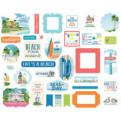 Carta Bella - Beach Town Ephemera 34/Pkg