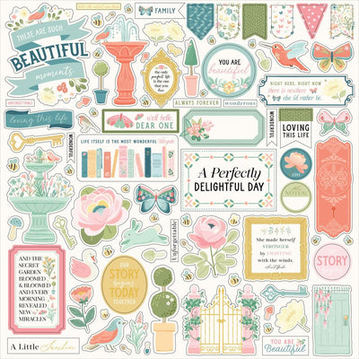 Carta Bella - Secret Garden 12x12 Element Cardstock Sticker Sheet