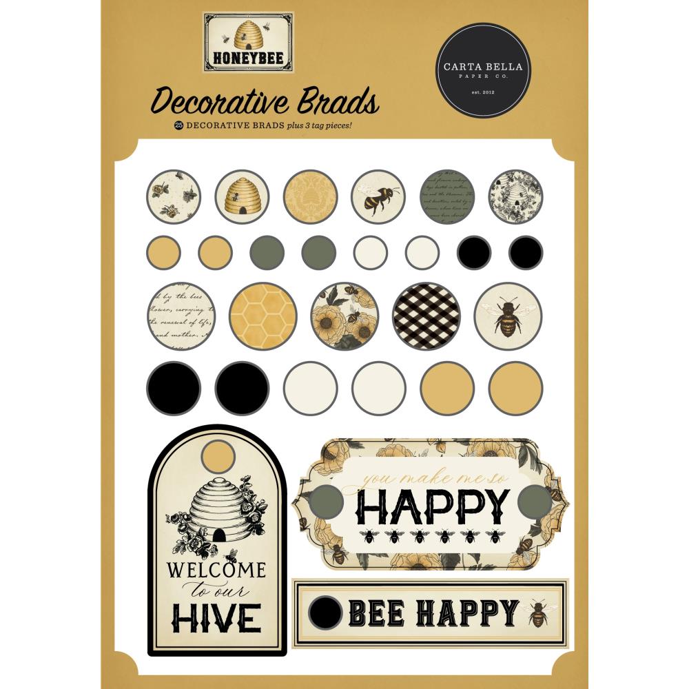 Carta Bella - Honey Bee Decorative Brads