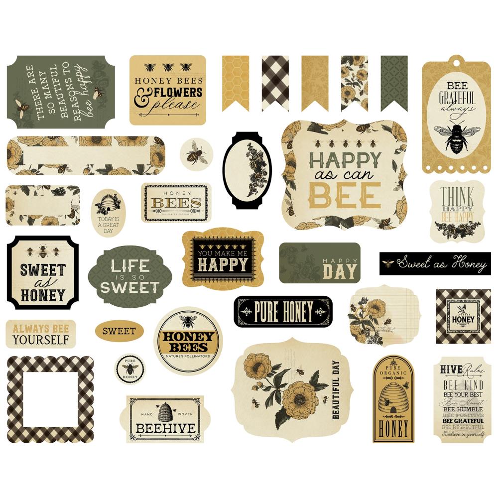 Carta Bella - Honey Bee Ephemera Die Cuts 33/Pkg