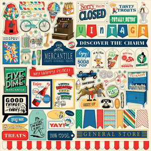 Carta Bella - Mercantile 12x12 Element Cardstock Sticker Sheet