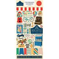 Carta Bella - Mercantile Chipboard Stickers - Accents 6x13"