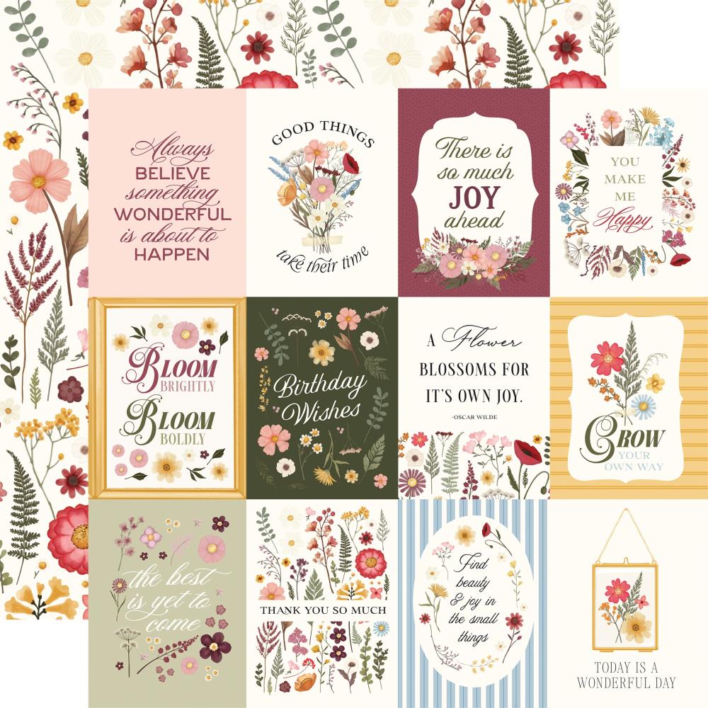 Carta Bella - Pressed Floral Paper - 3x4 Journaling Cards