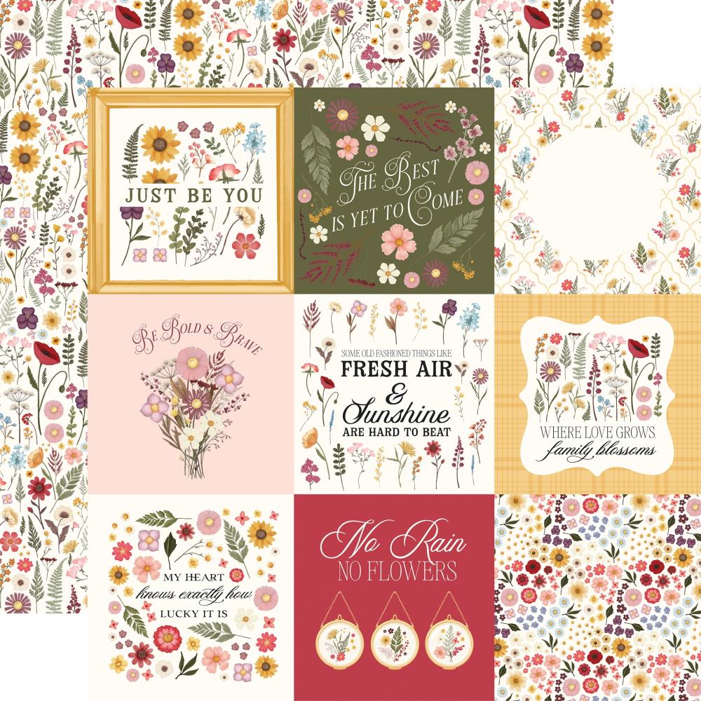 Carta Bella - Pressed Floral Paper - 4X4 Journaling Cards