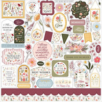 Carta Bella - Pressed Floral Element Sticker Sheet 12x12