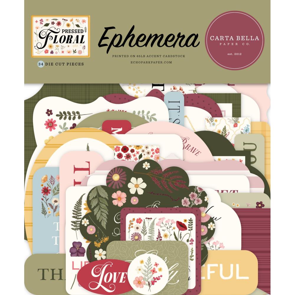 Carta Bella - Pressed Floral Ephemera Die Cuts 34/Pkg