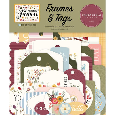 Carta Bella - Pressed Floral Frames & Tags Die Cuts 34/Pkg