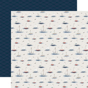 Carta Bella - Seashore Paper - Sailboats And Seagulls