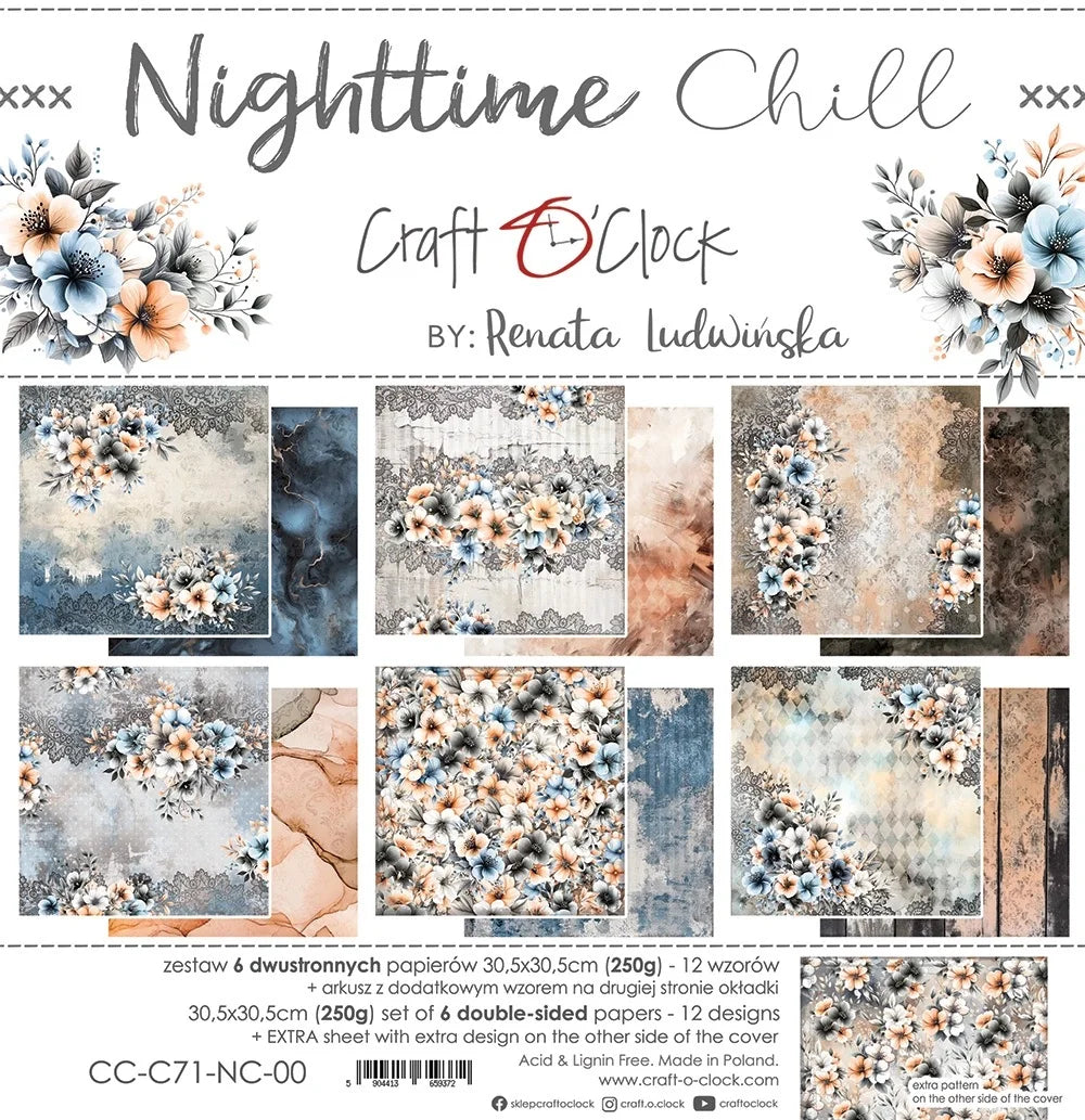 Craft O'Clock - Nighttime Chill 12x12 Papers Set