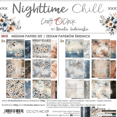 Craft O'Clock - Nighttime Chill 8x8 Mix Papers Set