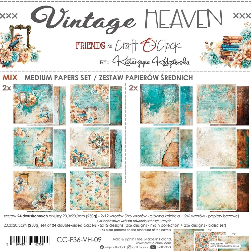 Craft O'Clock - Vintage Heaven 8x8 Mix Papers Set