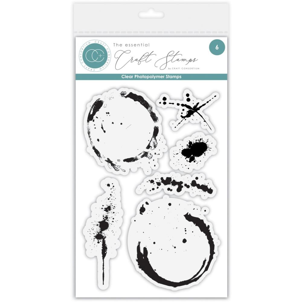 Craft Consortium Photopolymer Stamp Set - Ink & Coffee Stains