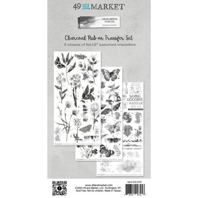 49 and Market - Color Swatch Charcoal Rub-on Transfer Set