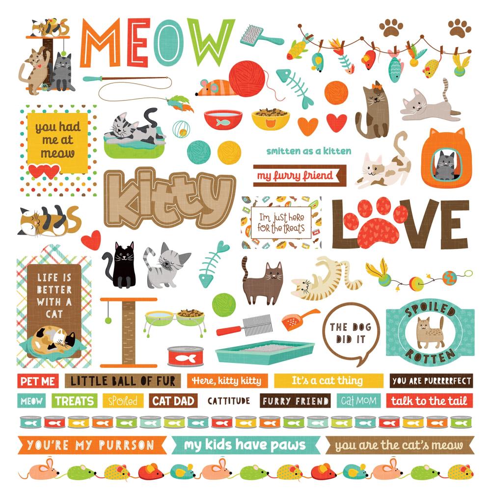 Photo Play - Cat Nip 12x12 Cardstock Element Sticker Sheet