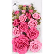 Little Birdie Annis Paper Flowers 21/Pkg - Precious Pink