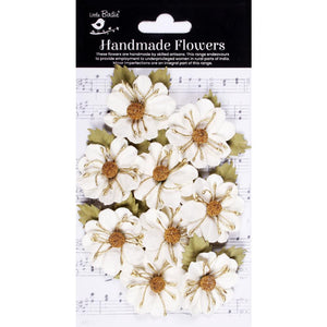 Little Birdie Wendy Paper Flowers 9/Pkg - Ivory Pearl