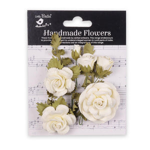 Little Birdie Vida Paper Flowers 8/Pkg - Ivory Pearl