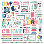 Photo Play - Crop 'Til You Drop 12x12 Cardstock Element Sticker Sheet