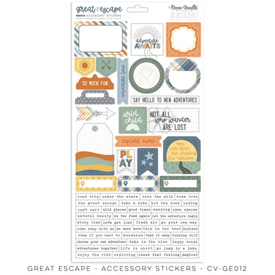Cocoa Vanilla - Great Escape Accessory Sticker Sheet 6x13