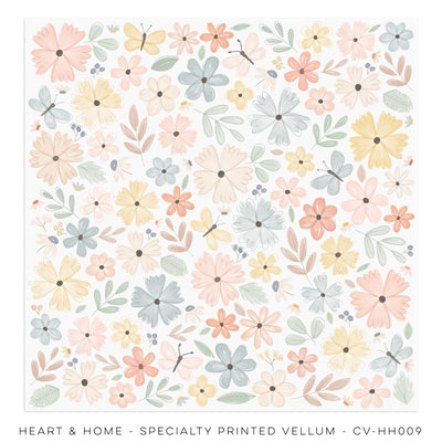 Cocoa Vanilla - Heart & Home Collection - Printed Vellum Specialty Paper