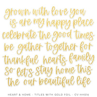 Cocoa Vanilla - Heart & Home Collection - Titles with Gold Foil