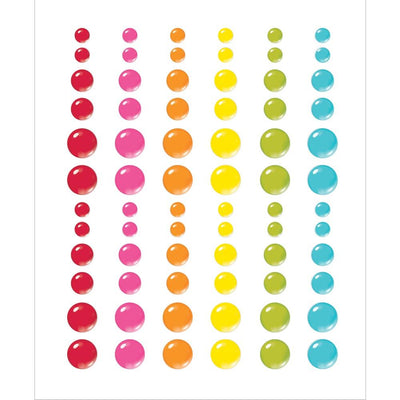 Simple Stories Color Vibe Enamel Dots Embellishments 72/Pkg - Brights