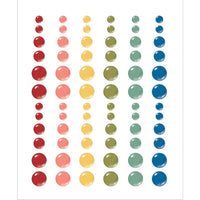 Simple Stories Color Vibe Enamel Dots Embellishments 72/Pkg - Bolds