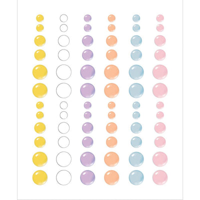 Simple Stories Color Vibe Enamel Dots Embellishments 72/Pkg - Spring