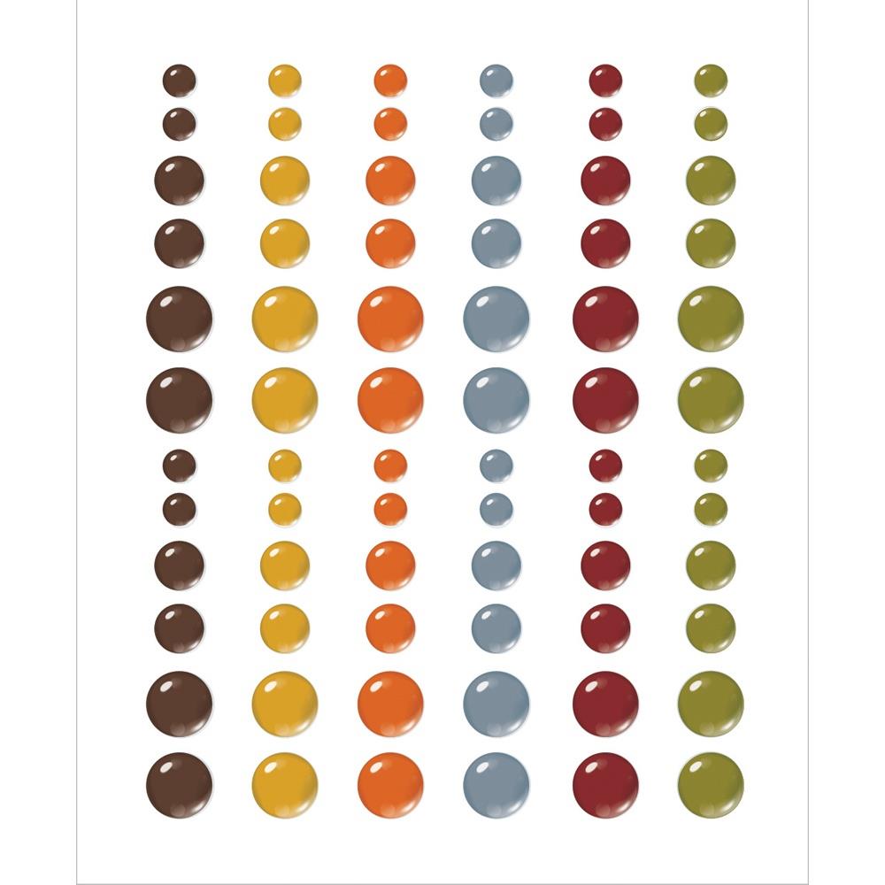 Simple Stories Color Vibe Enamel Dots Embellishments 72/Pkg - Fall